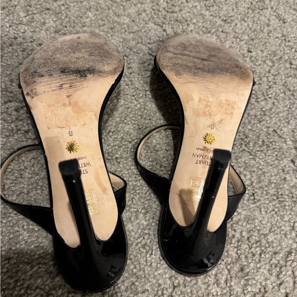 Stuart Weitzman Aleena 100 MM Black Patent Heels - Picture 5 of 5